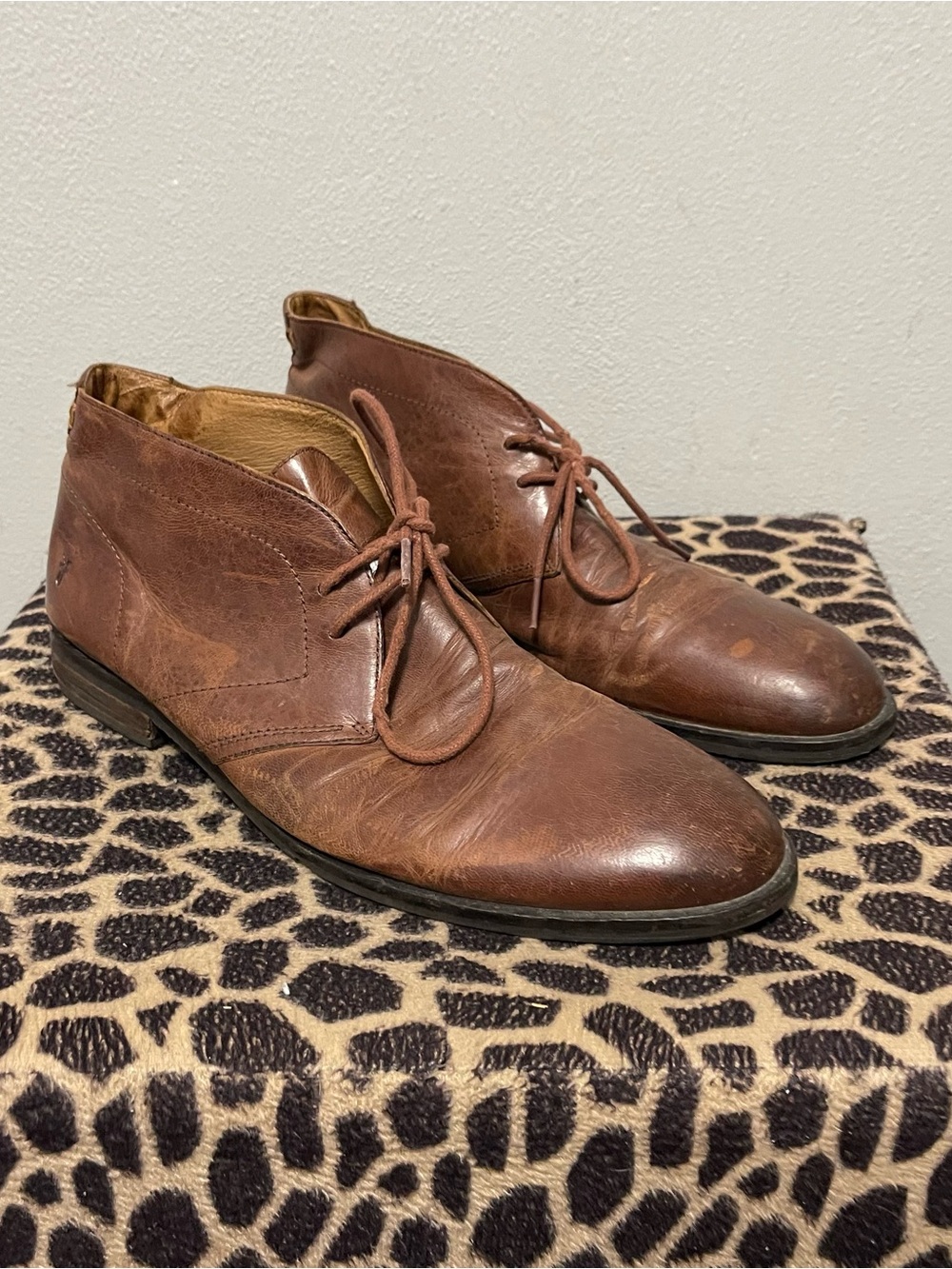 Frye Lace Up Leather Chukka Boots Brown Casual Party Mens 11.5